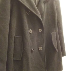 Black Pea Coat with Hood